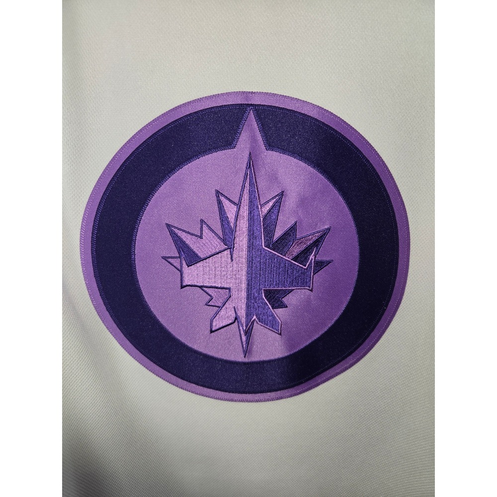 Winnipeg Jets Adidas Authentic Hockey Fights Cancer Jersey White Mens 44 - Picture 2 of 7